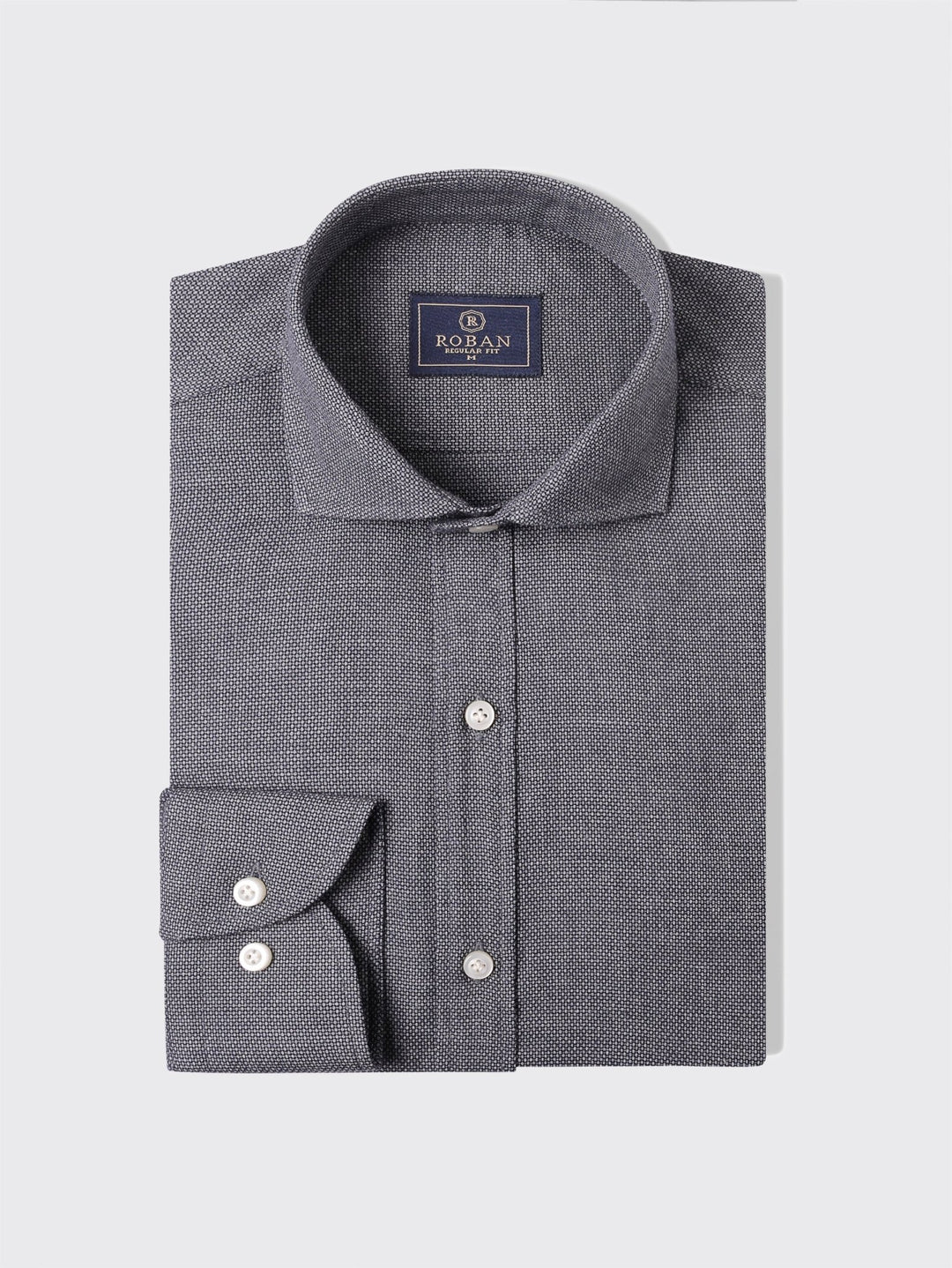 TEXTURED COTTON REGULAR FIT SHIRT - Roban