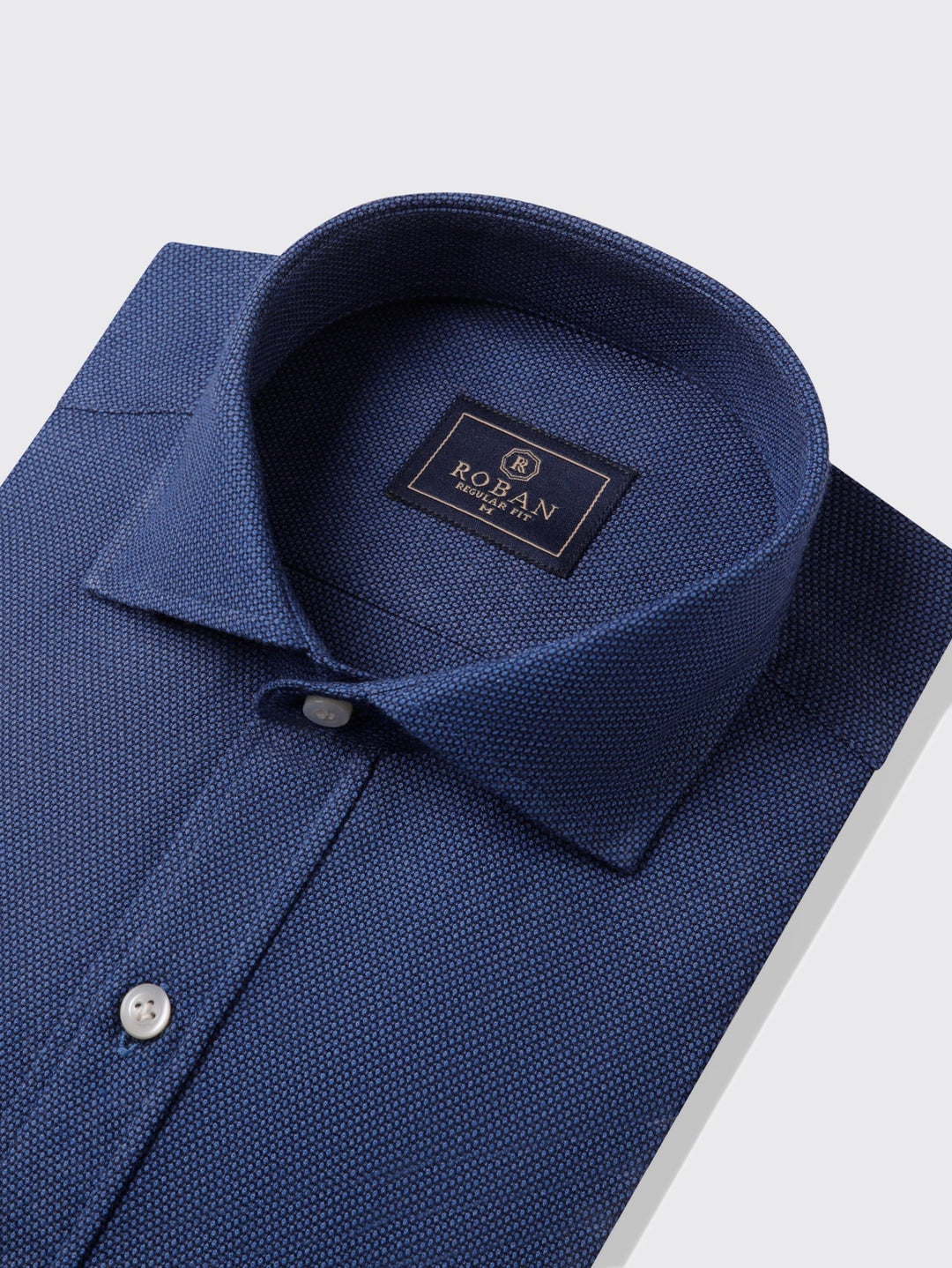 TEXTURED COTTON REGULAR FIT SHIRT - Roban
