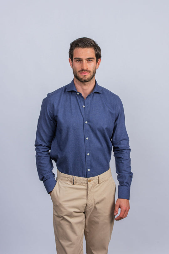 TEXTURED COTTON REGULAR FIT SHIRT - Roban