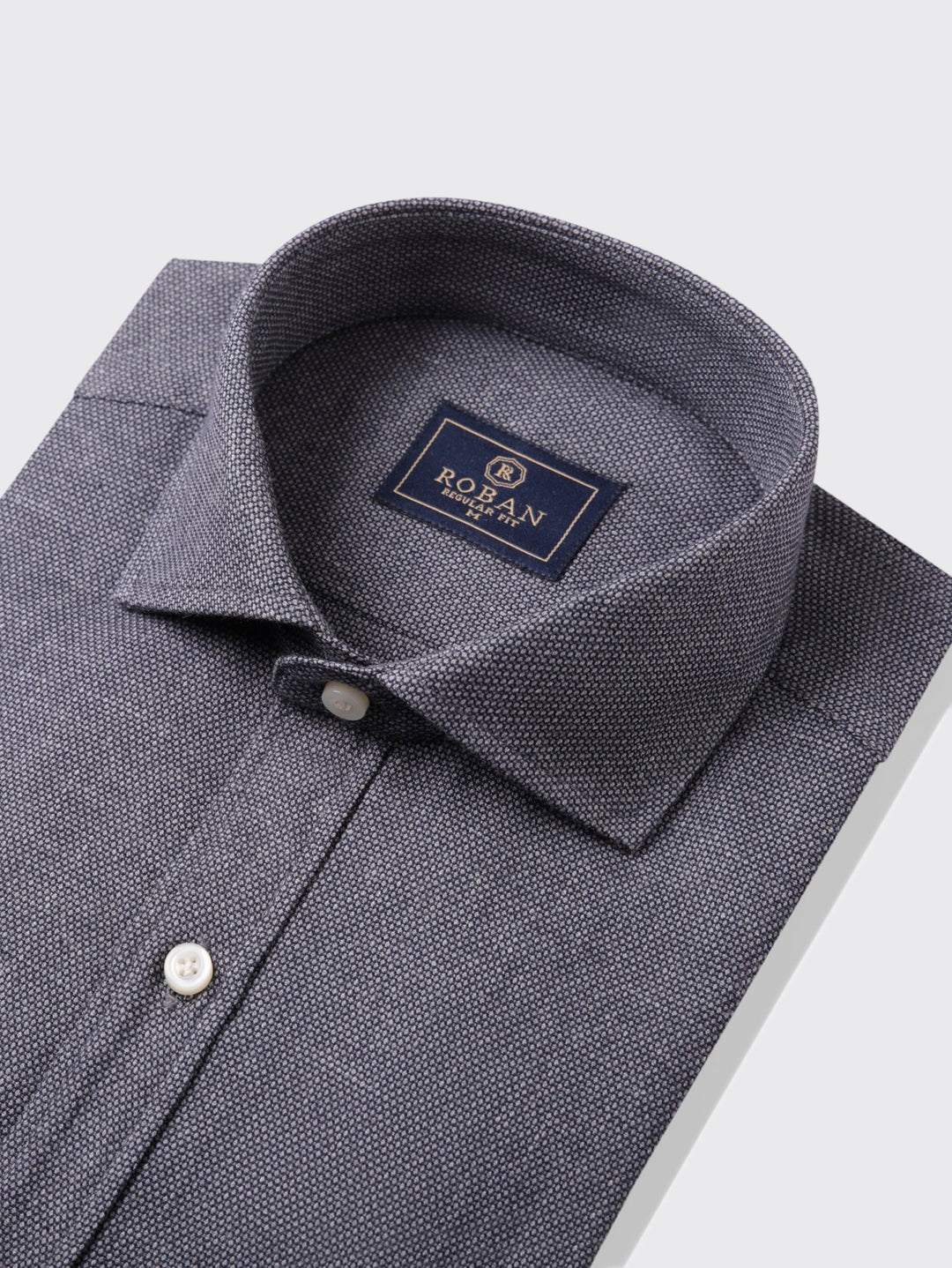 TEXTURED COTTON REGULAR FIT SHIRT - Roban