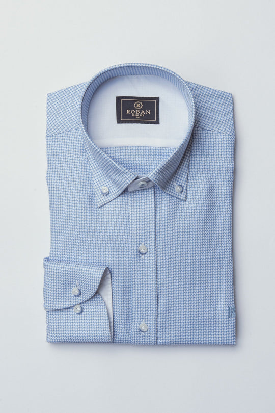 TEXTURED COTTON SLIM FIT SHIRT - Roban
