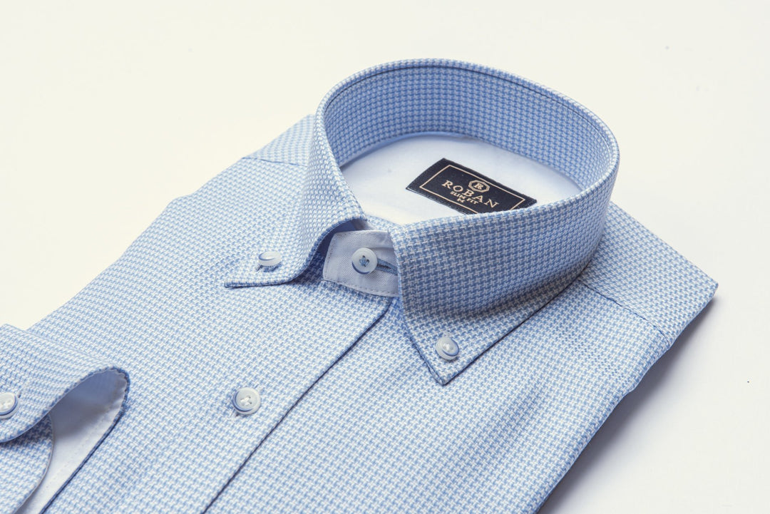 TEXTURED COTTON SLIM FIT SHIRT - Roban