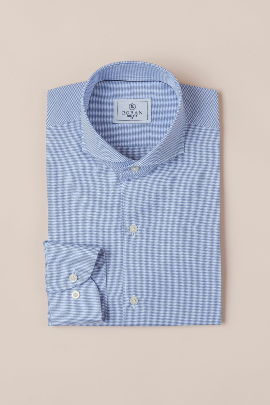 TEXTURED OPEN COLLAR COTTON SHIRT - Roban