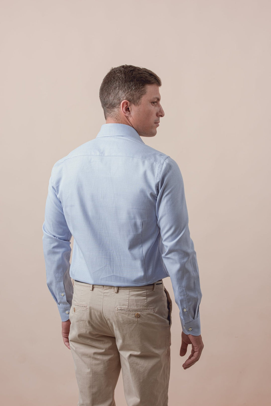 TEXTURED OPEN COLLAR COTTON SHIRT - Roban