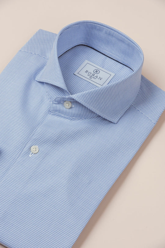 TEXTURED OPEN COLLAR COTTON SHIRT - Roban