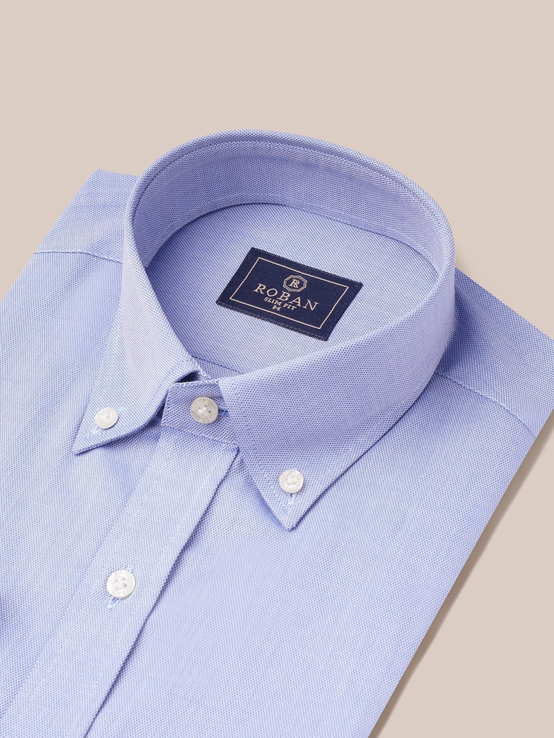 TEXTURED OXFORD SLIM FIT COTTON SHIRT - Roban