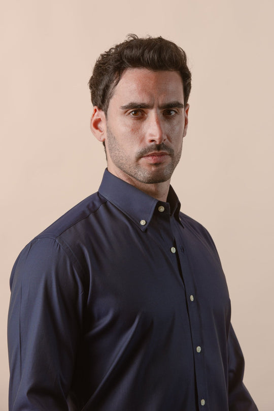 TEXTURED OXFORD SLIM FIT COTTON SHIRT - Roban