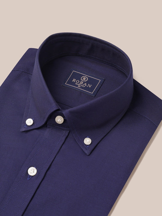 TEXTURED OXFORD SLIM FIT COTTON SHIRT - Roban