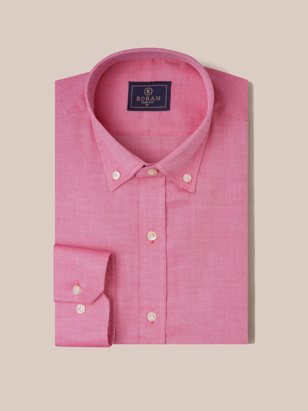 TEXTURED OXFORD SLIM FIT COTTON SHIRT - Roban