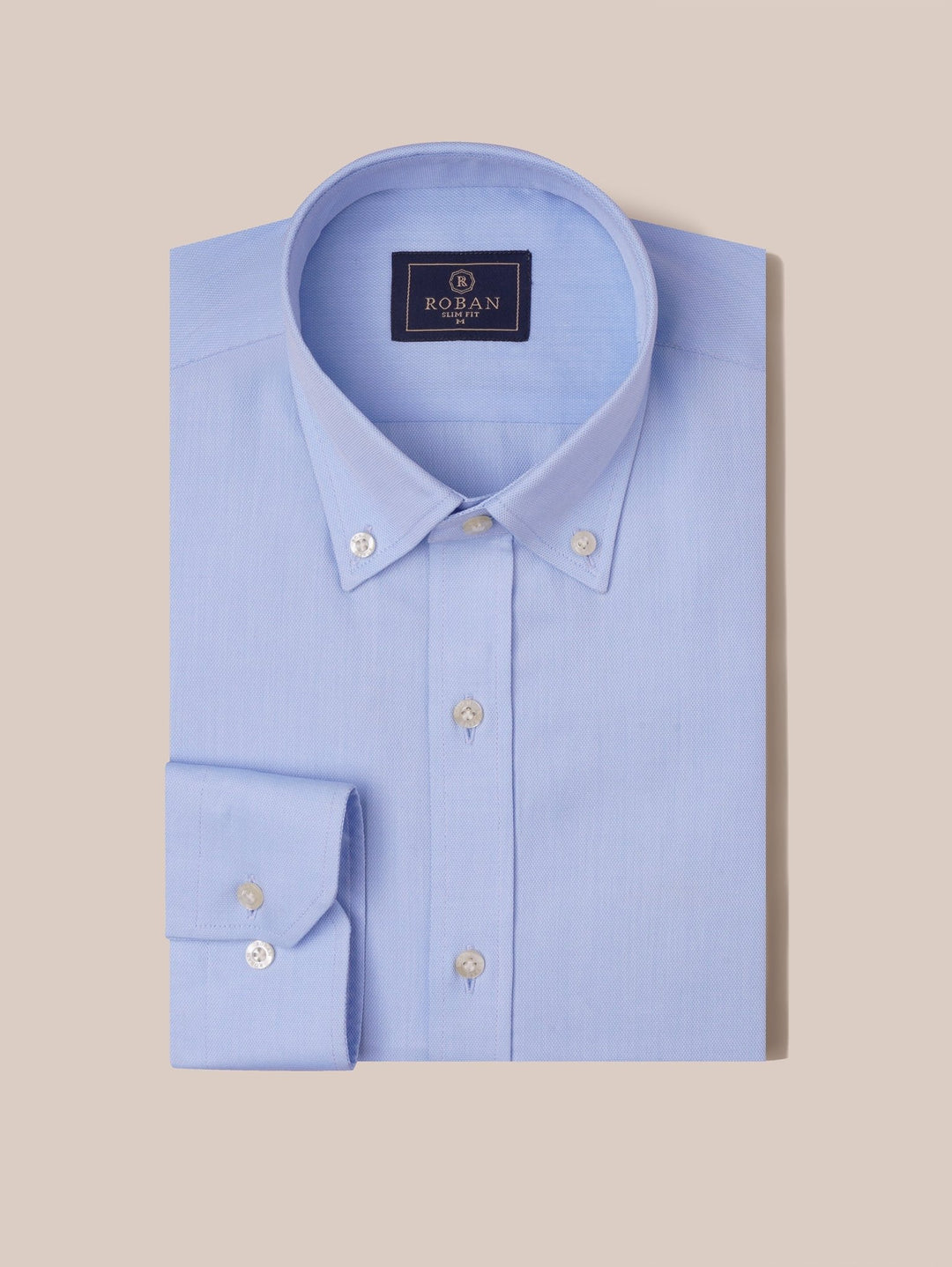 TEXTURED OXFORD SLIM FIT COTTON SHIRT - Roban