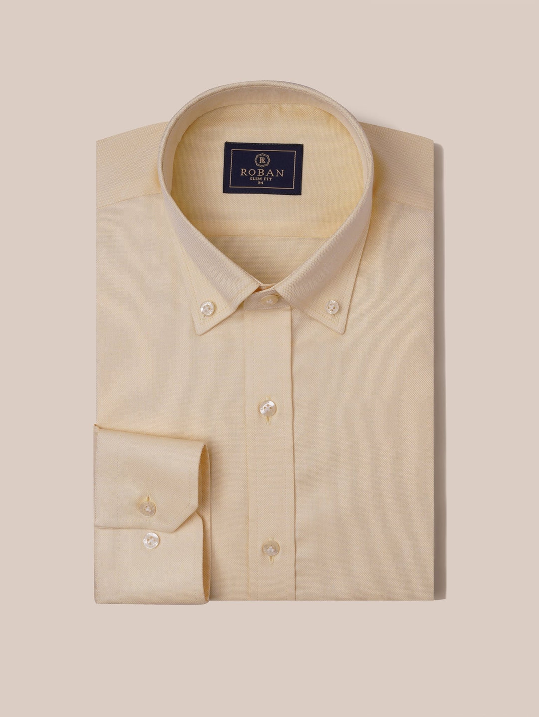 TEXTURED OXFORD SLIM FIT COTTON SHIRT - Roban