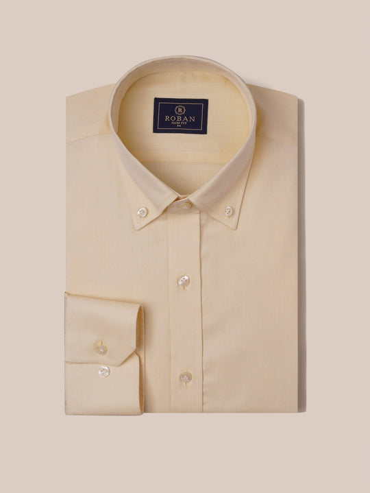 TEXTURED OXFORD SLIM FIT COTTON SHIRT - Roban