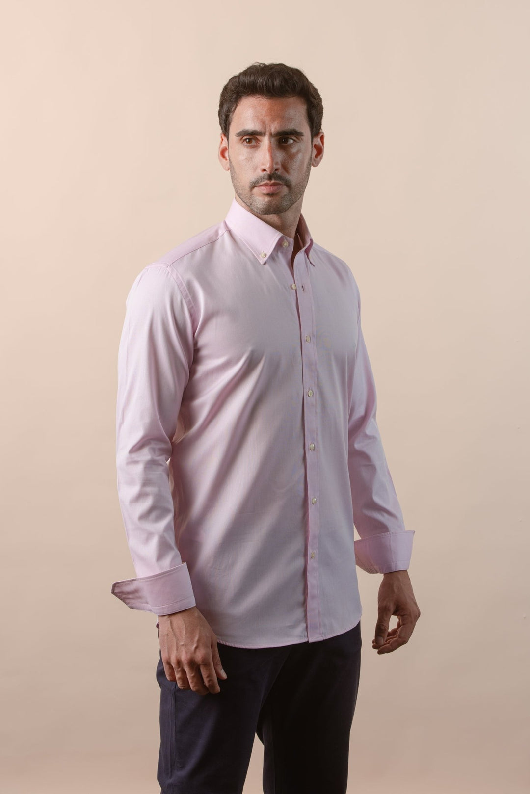TEXTURED OXFORD SLIM FIT COTTON SHIRT - Roban
