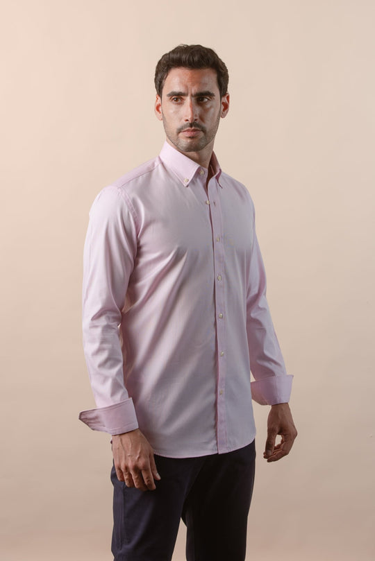 TEXTURED OXFORD SLIM FIT COTTON SHIRT - Roban