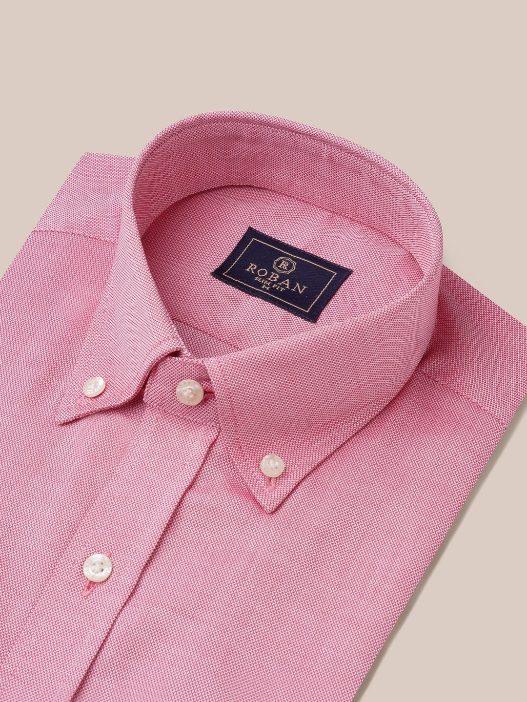 TEXTURED OXFORD SLIM FIT COTTON SHIRT - Roban