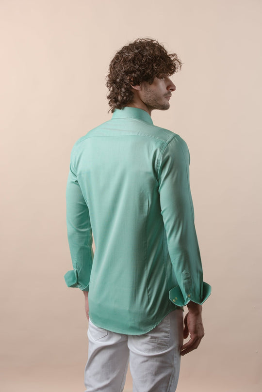 TEXTURED OXFORD SLIM FIT COTTON SHIRT - Roban