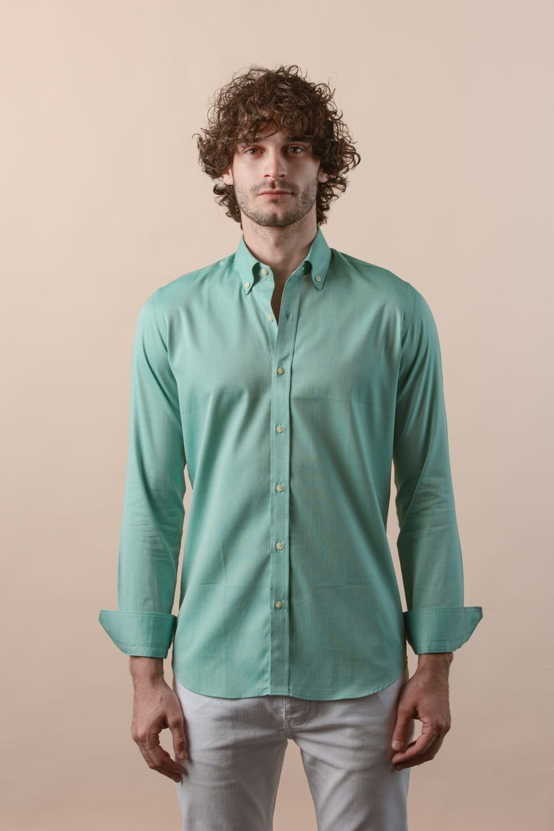 TEXTURED OXFORD SLIM FIT COTTON SHIRT - Roban