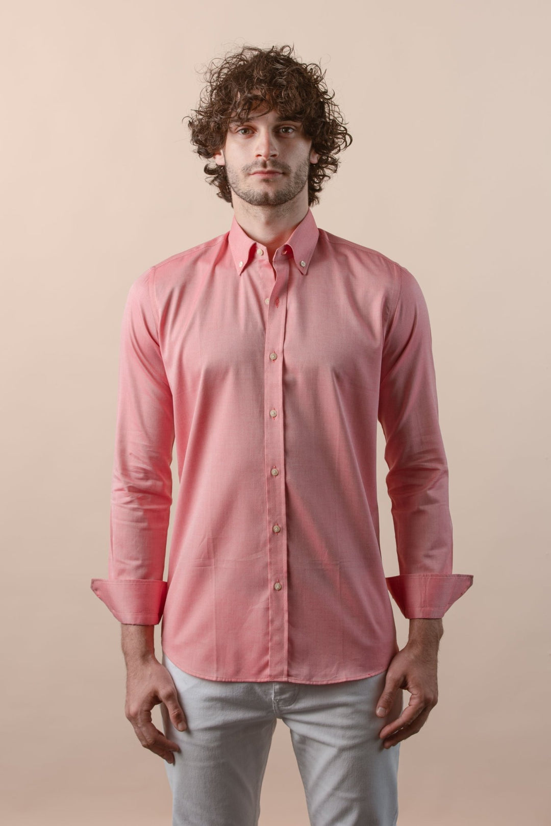 TEXTURED OXFORD SLIM FIT COTTON SHIRT - Roban