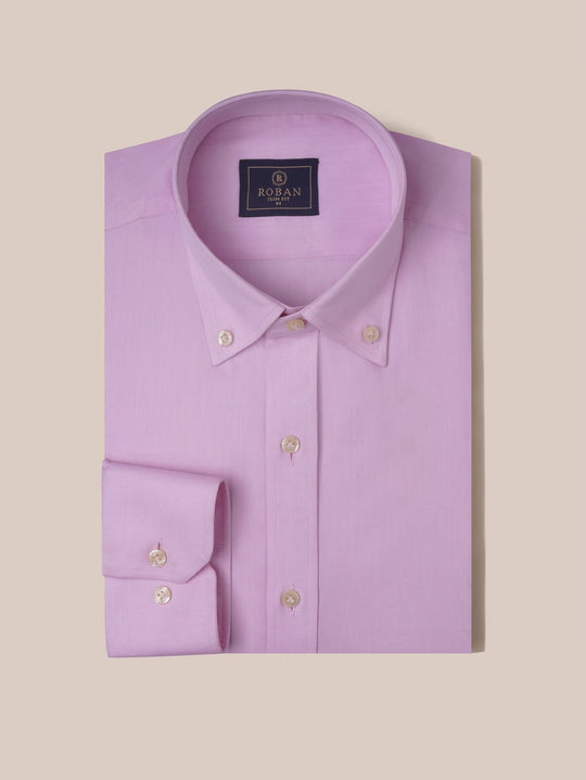 TEXTURED OXFORD SLIM FIT COTTON SHIRT - Roban