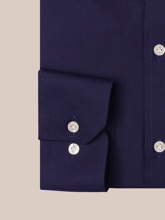 TEXTURED OXFORD SLIM FIT COTTON SHIRT - Roban