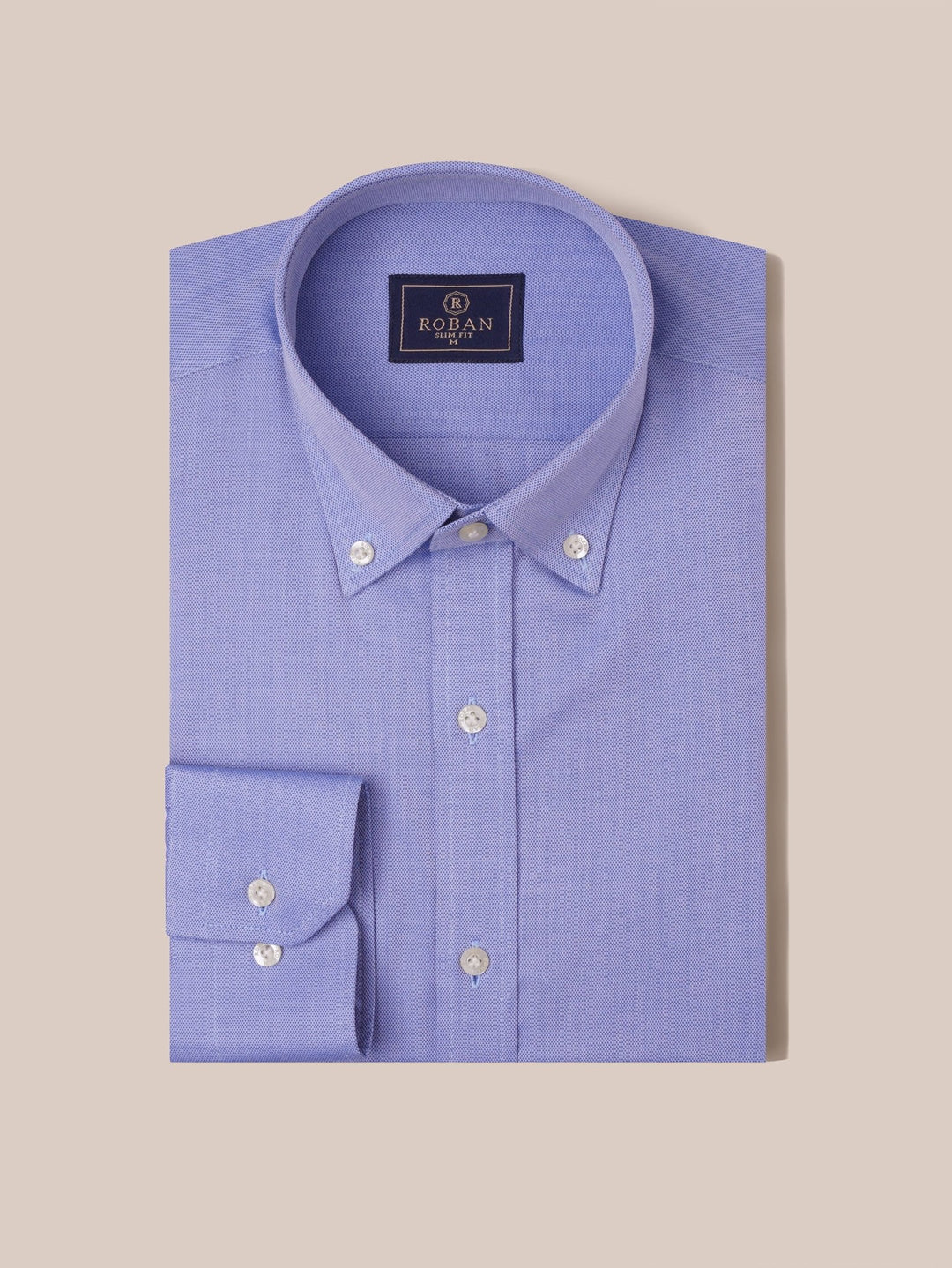 TEXTURED OXFORD SLIM FIT COTTON SHIRT - Roban