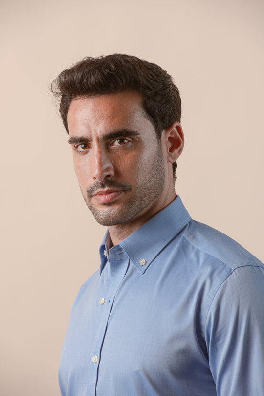 TEXTURED OXFORD SLIM FIT COTTON SHIRT - Roban