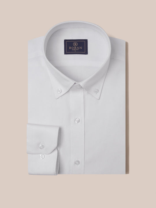 TEXTURED OXFORD SLIM FIT COTTON SHIRT - Roban