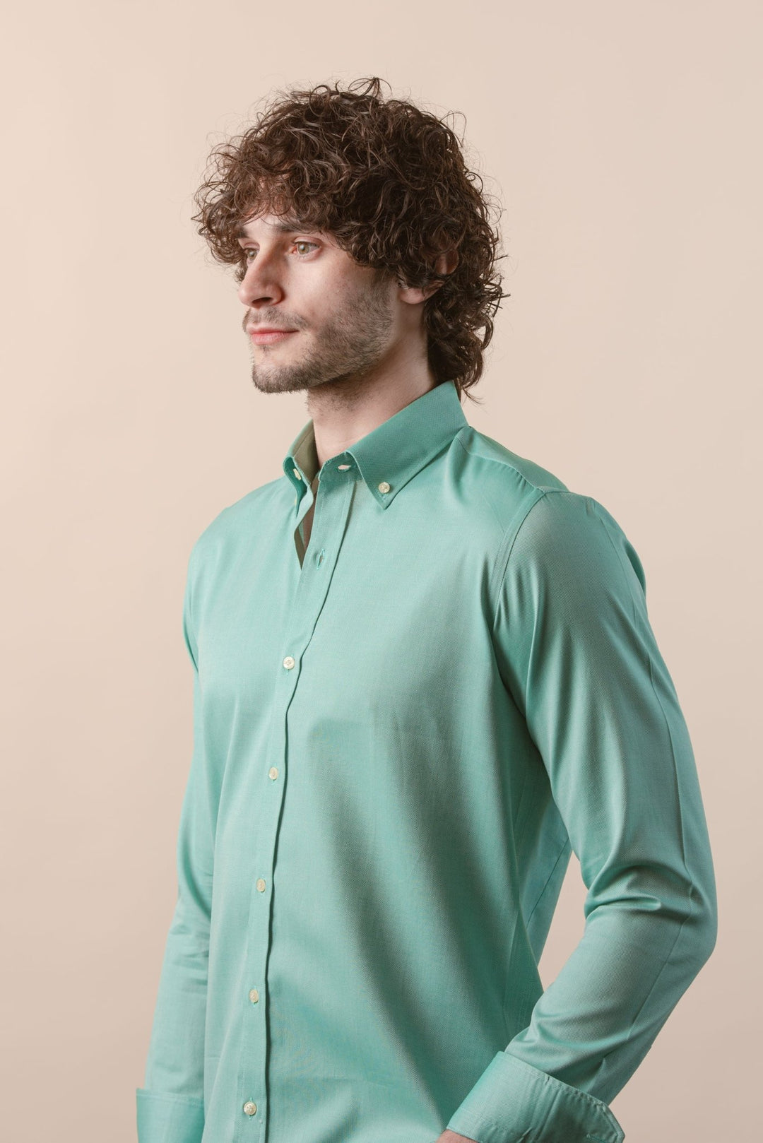 TEXTURED OXFORD SLIM FIT COTTON SHIRT - Roban