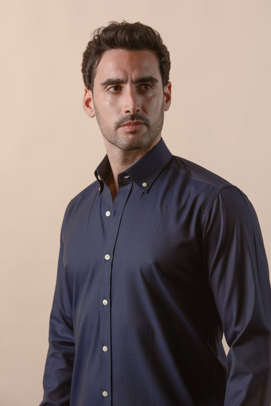 TEXTURED OXFORD SLIM FIT COTTON SHIRT - Roban