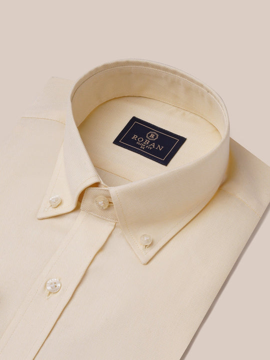 TEXTURED OXFORD SLIM FIT COTTON SHIRT - Roban