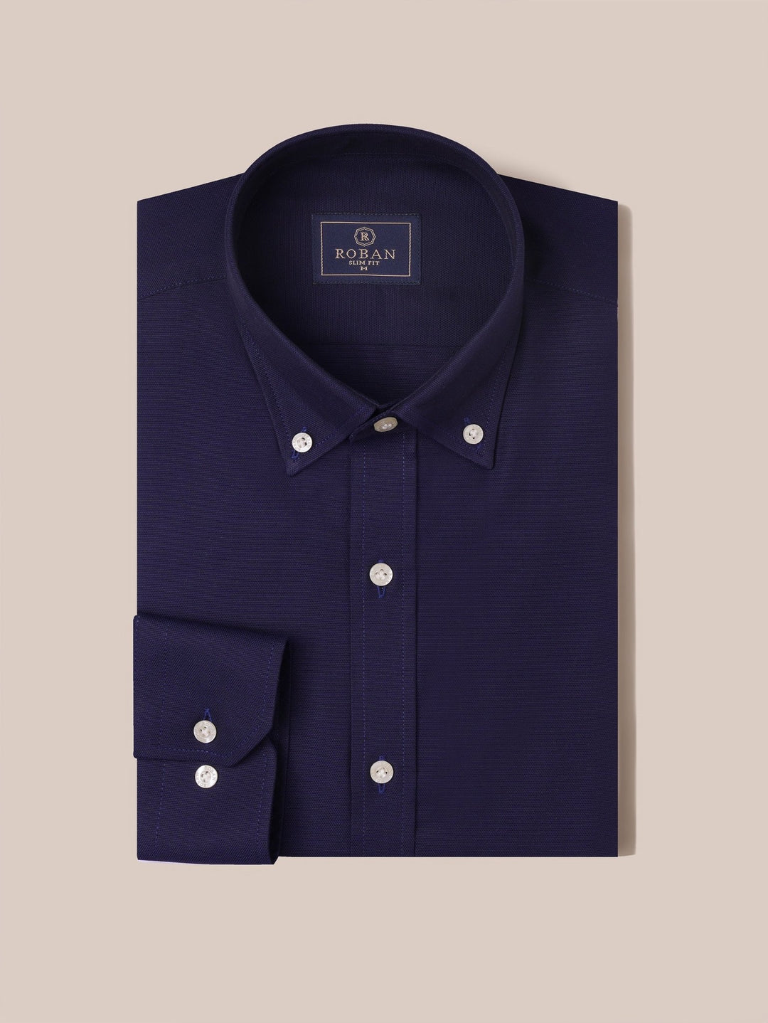 TEXTURED OXFORD SLIM FIT COTTON SHIRT - Roban