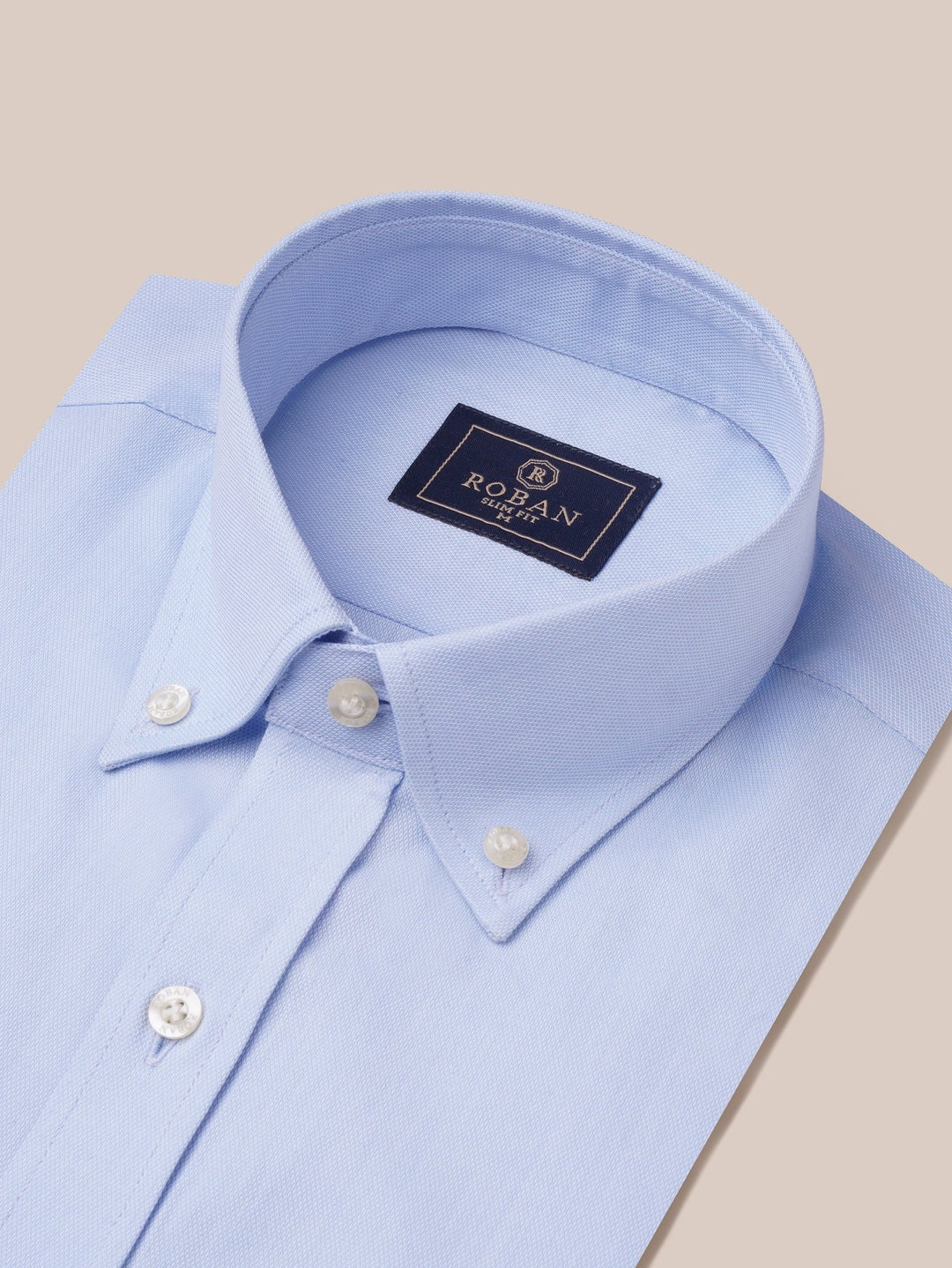 TEXTURED OXFORD SLIM FIT COTTON SHIRT - Roban