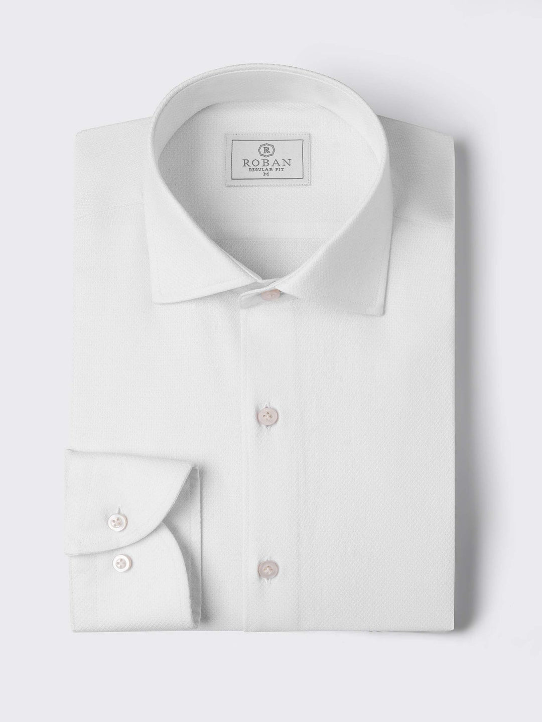 TEXTURED REGULAR FIT COTTON SHIRT - Roban