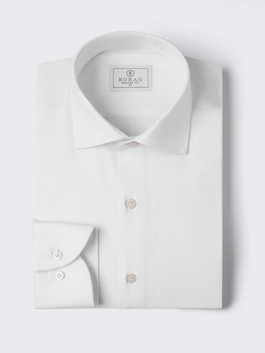 TEXTURED REGULAR FIT COTTON SHIRT - Roban