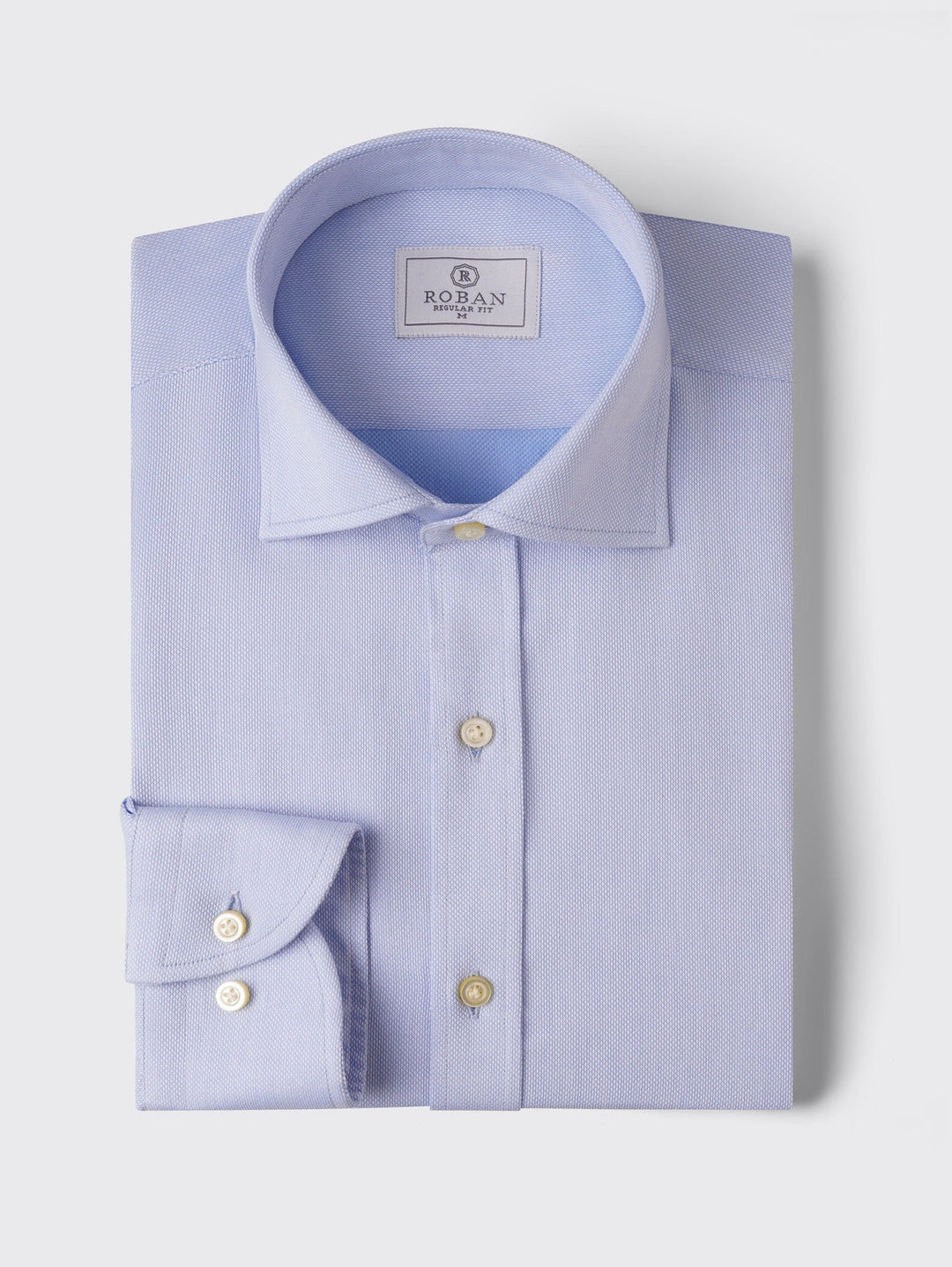 TEXTURED REGULAR FIT COTTON SHIRT - Roban