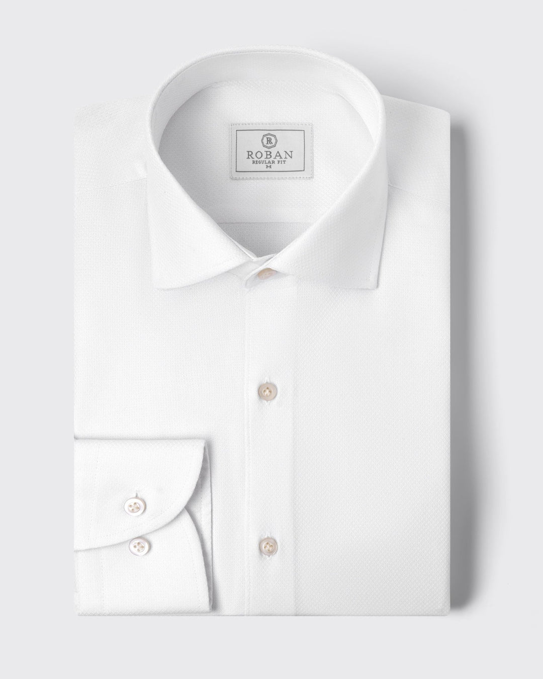 TEXTURED REGULAR FIT COTTON SHIRT - Roban