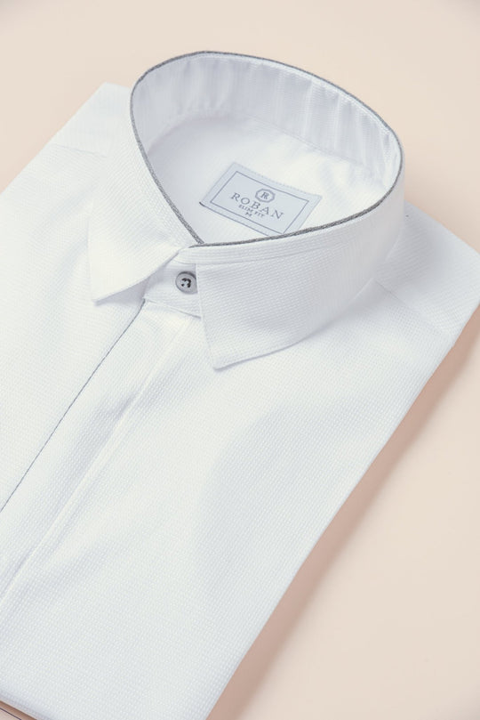 TEXTURED SATIN COTTON SHIRT - Roban