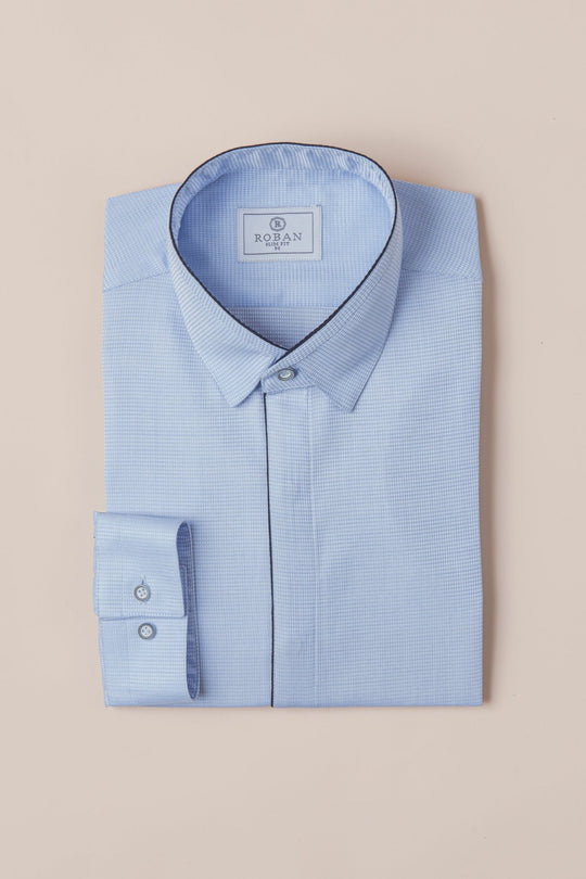 TEXTURED SATIN COTTON SHIRT - Roban