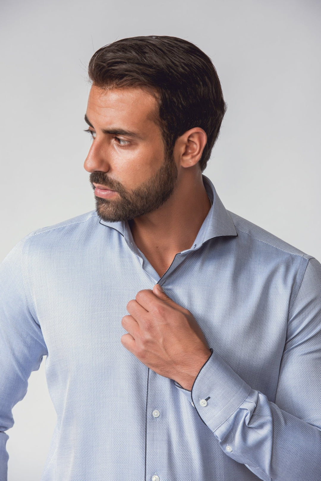 TEXTURED SLIM FIT SATIN SHIRT - Roban