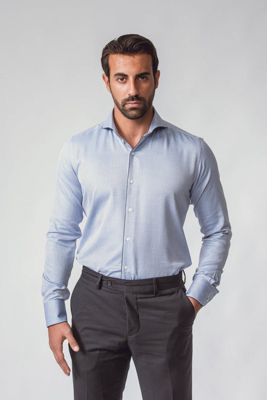 TEXTURED SLIM FIT SATIN SHIRT - Roban