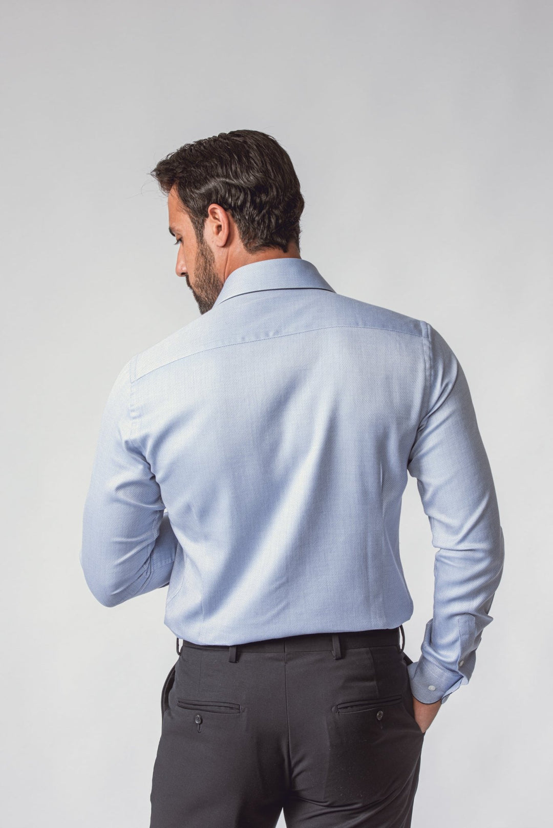 TEXTURED SLIM FIT SATIN SHIRT - Roban