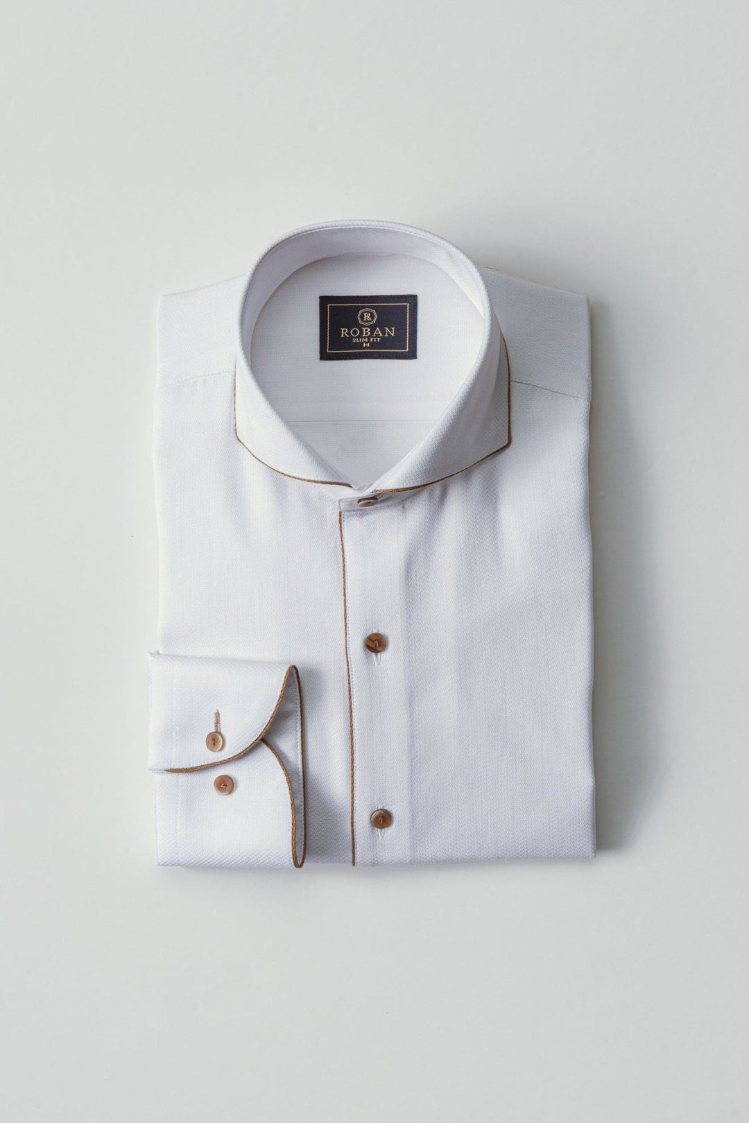 TEXTURED SLIM FIT SATIN SHIRT - Roban
