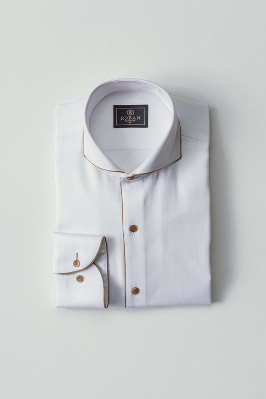 TEXTURED SLIM FIT SATIN SHIRT - Roban