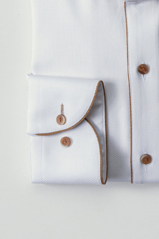 TEXTURED SLIM FIT SATIN SHIRT - Roban