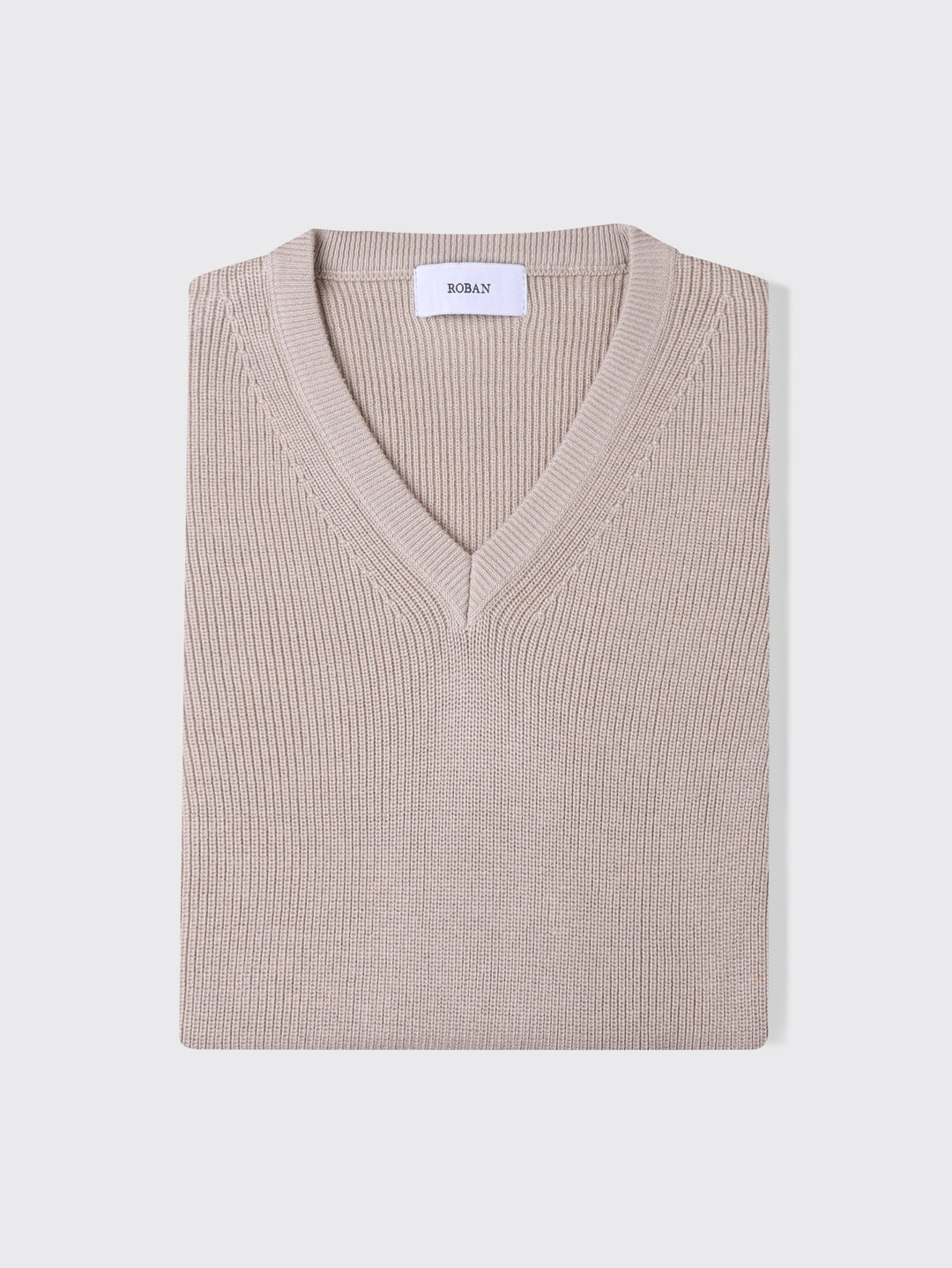 V - neck Cotton knitted Pullover - Roban