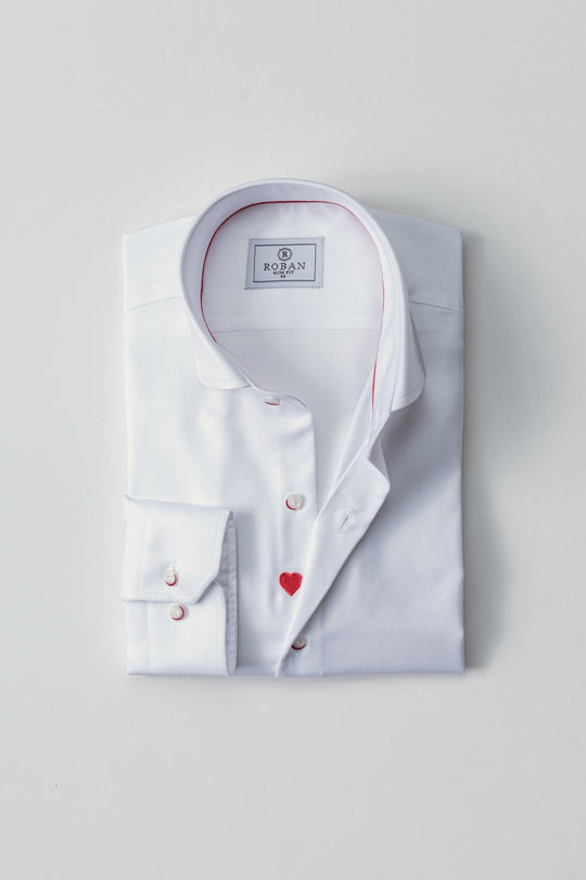 VALENTINE'S DAY SLIM FIT SATIN COTTON SHIRT - Roban