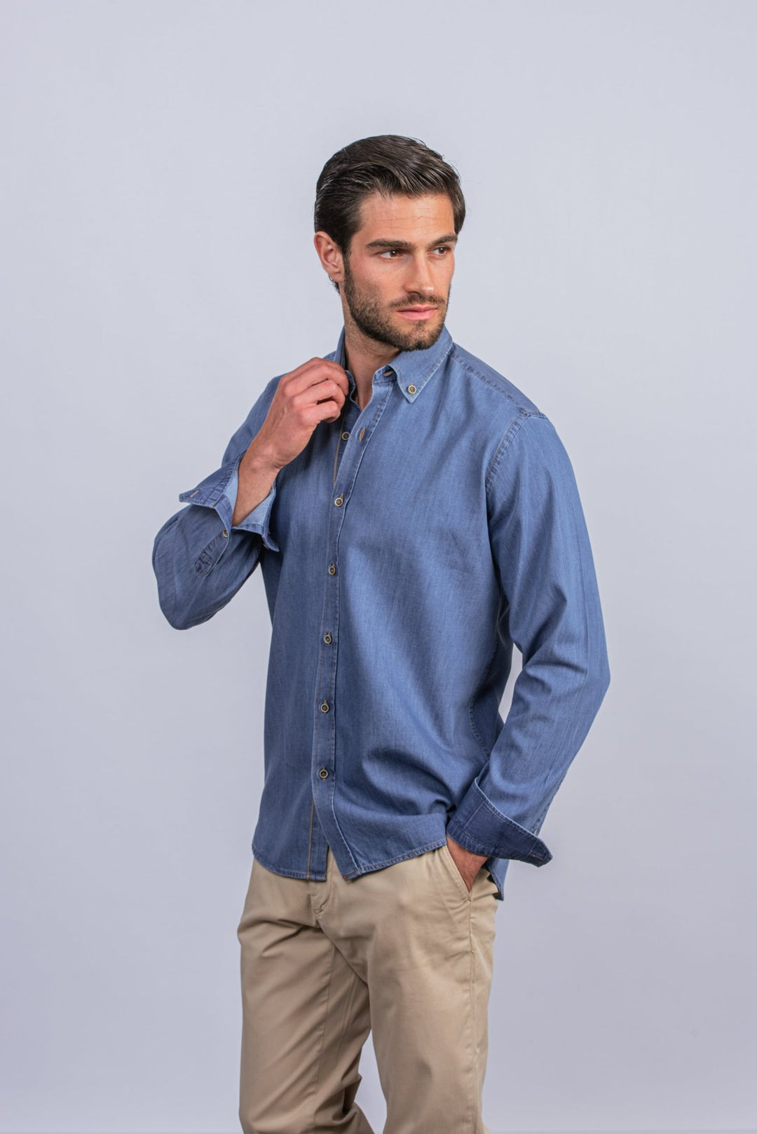 Washed Denim Regular Fit Shirt - Roban
