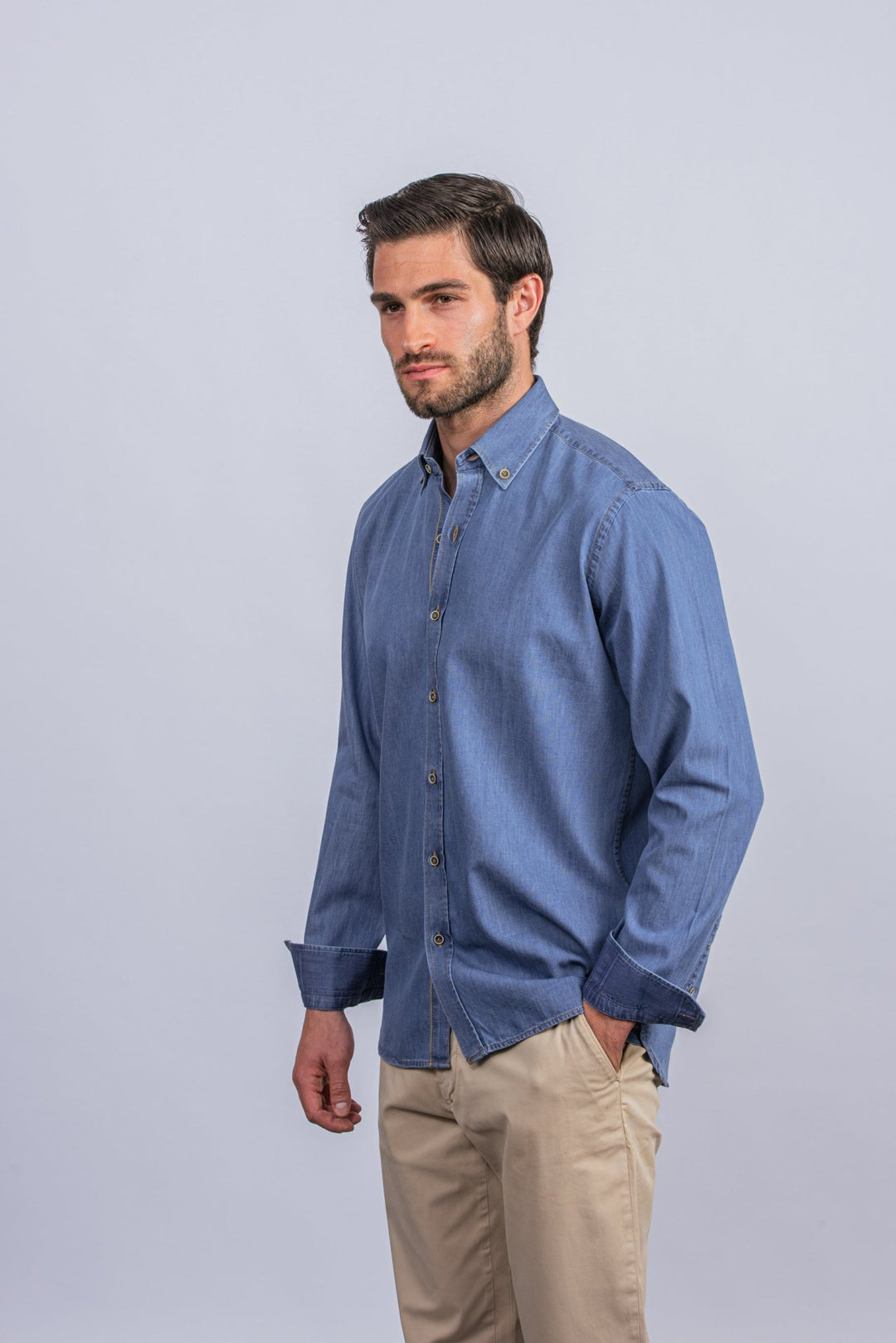 Washed Denim Regular Fit Shirt - Roban