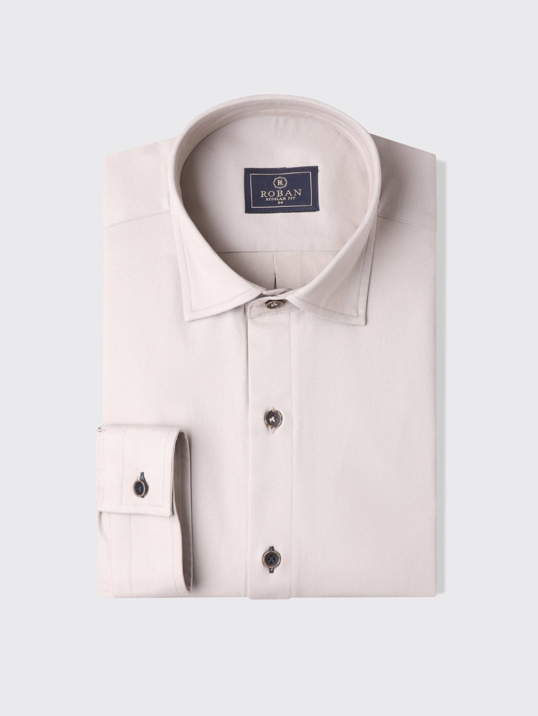 Washed Gabardine Shirt with Hidden Buttons - Roban
