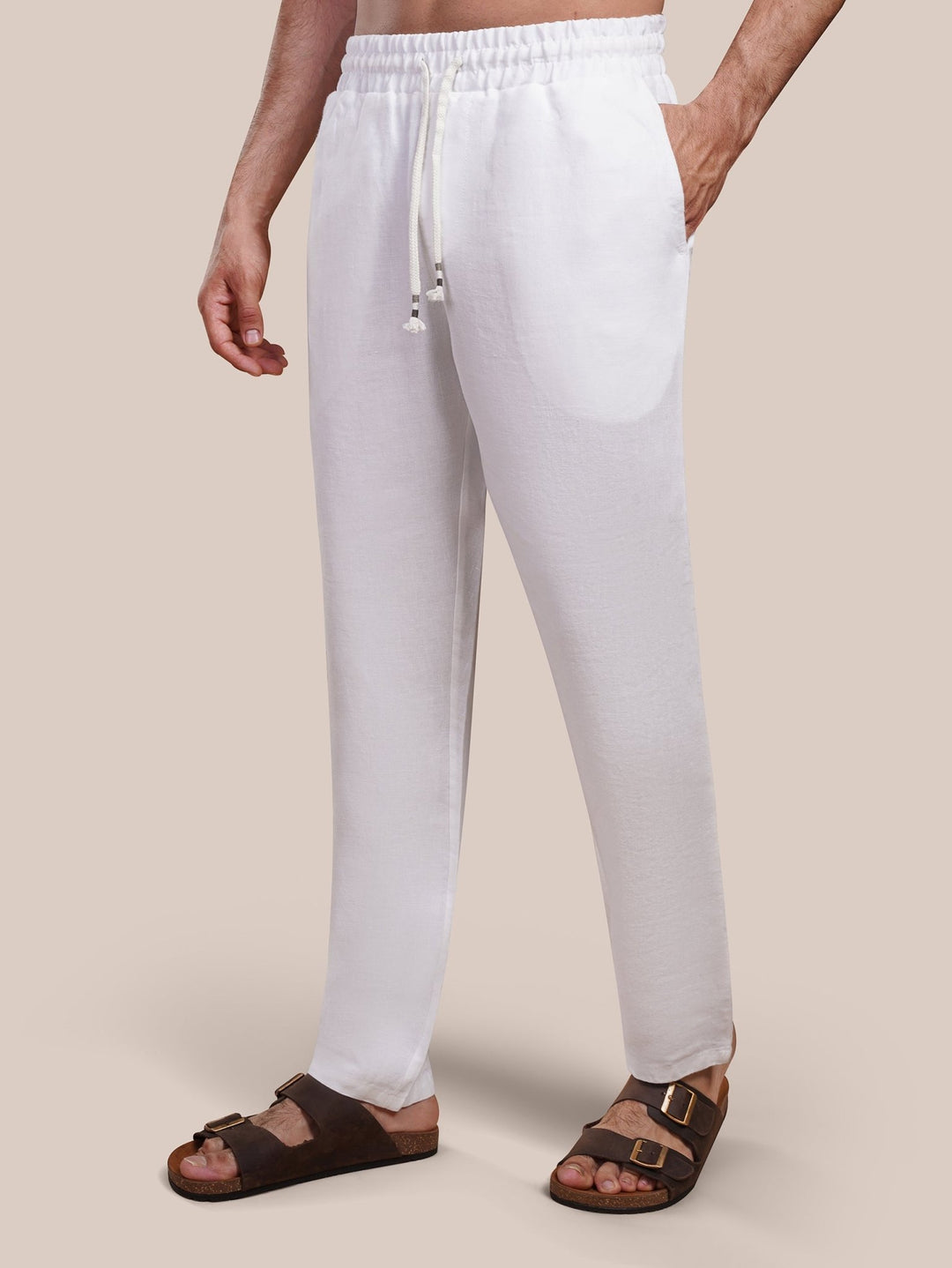 Washed Pure Linen Pants - Roban